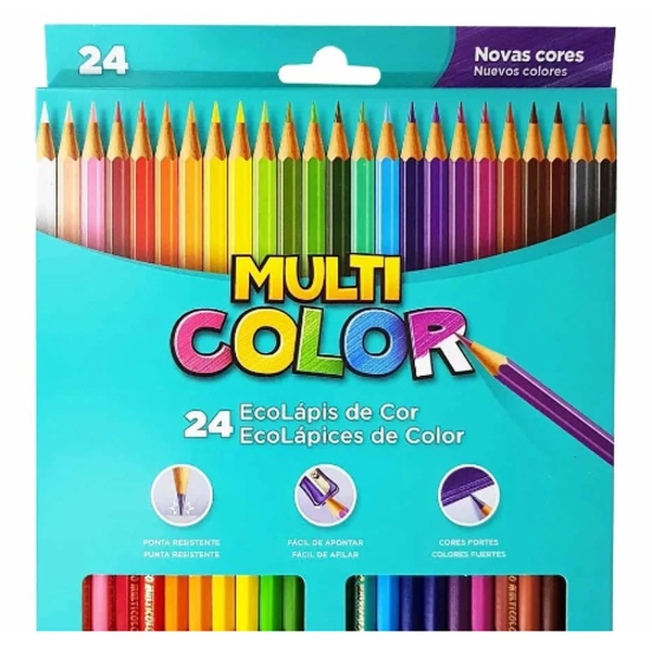 Lápis de Cor 24 Cores Multicolor