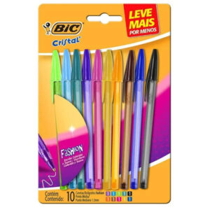 Conjunto 10 Cores Canetas Esferográficas Bic