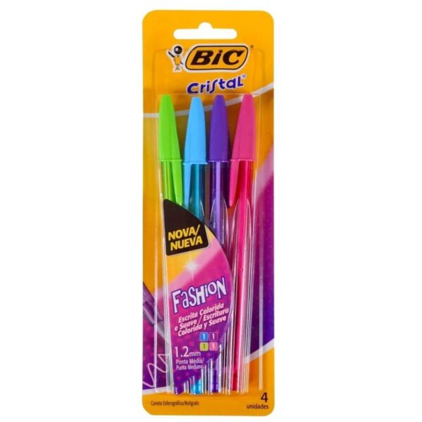 Conjunto 4 Cores Canetas Esferográficas Bic