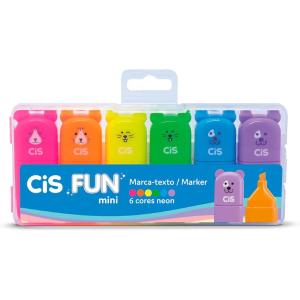 Kit Marca Textos Neon Fun Mini com 6 Cis
