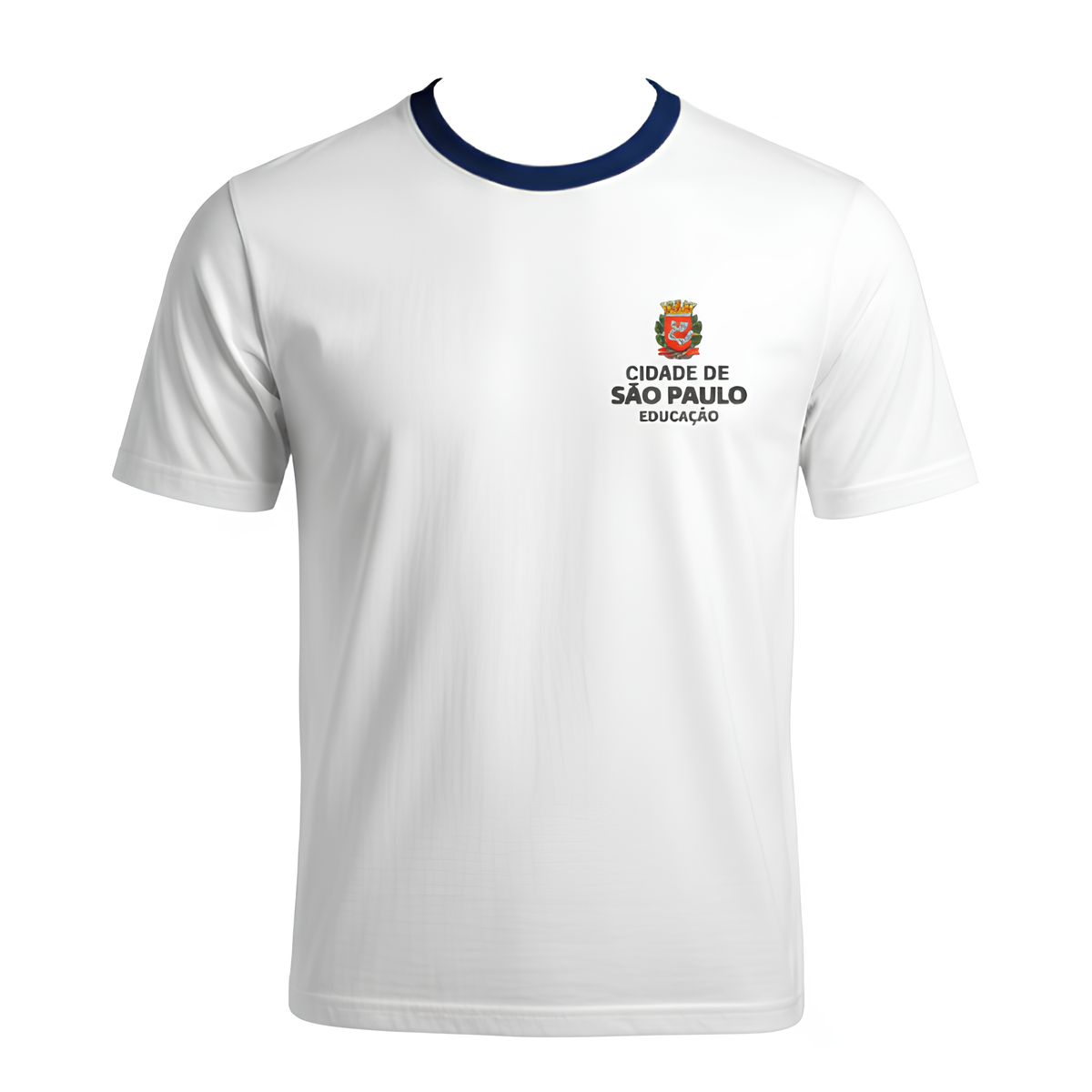 Camiseta Escolar Prefeitura de São Paulo Uniforme Gola Azul