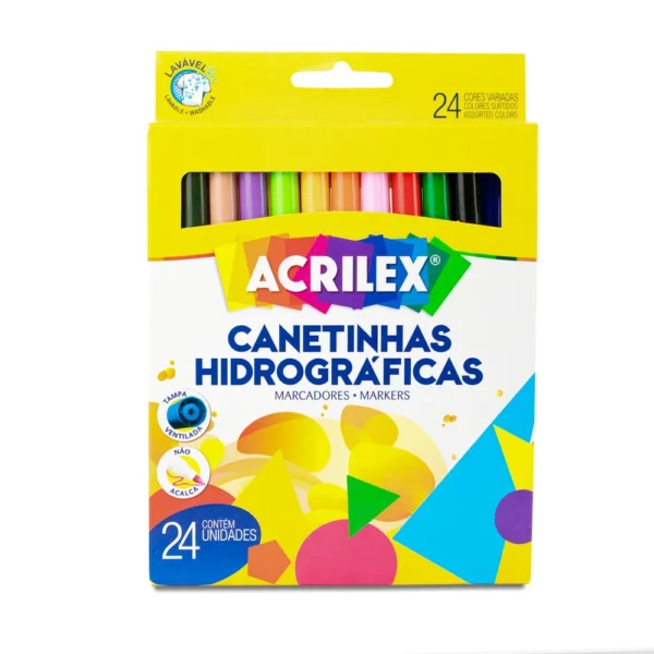 Canetinha Hidrográfica 12 Cores Acrilex