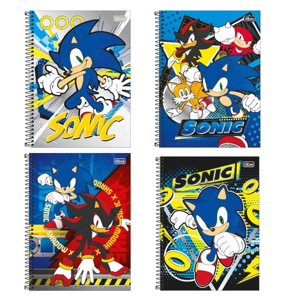 Caderno 1x1 Sonic Tilibra (sortido)
