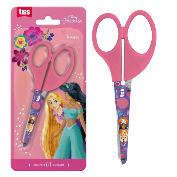 Tesoura Escolar Disney Princesa Tris