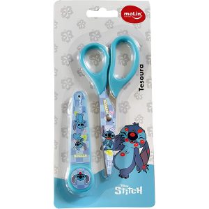 Tesoura Escolar Com Protetor Stitch Molin