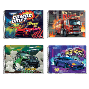 Caderno de Desenho Super Cars Credeal