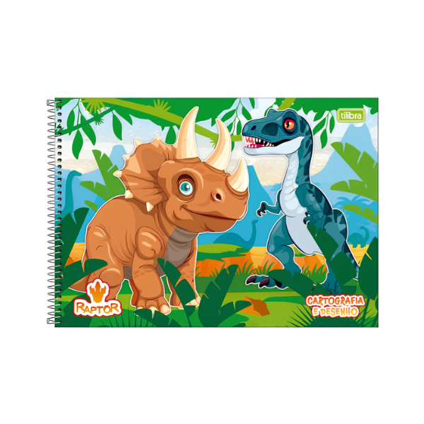 Caderno de Desenho Dinossauro Raptor Tilibra - Imagem 3