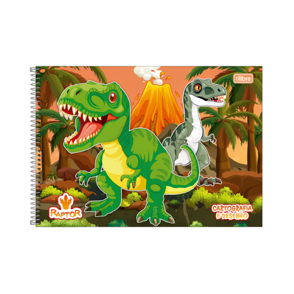 Caderno de Desenho Dinossauro Raptor Tilibra - Imagem 4