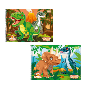 Caderno de Desenho Dinossauro Raptor Tilibra