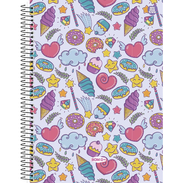Caderno 10x1 Feminino Bom:D+ Animativa - Imagem 10