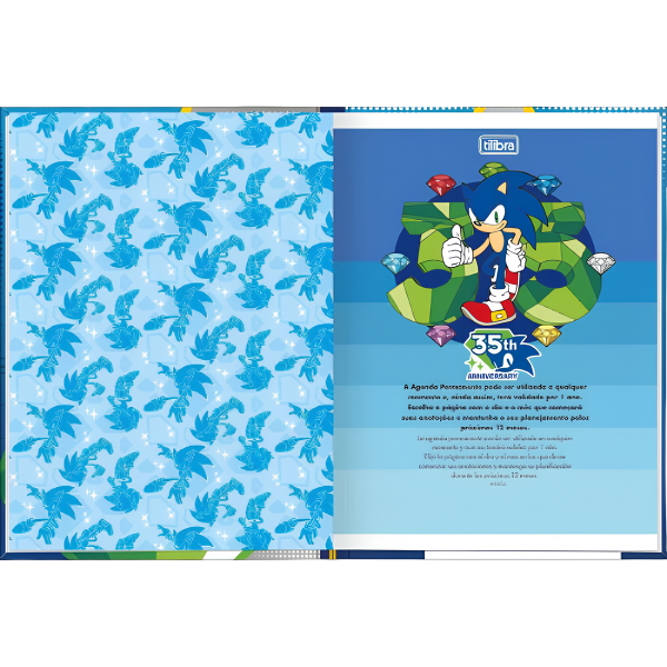 Agenda Escolar Permanente Costurada Sonic Tilibra - Imagem 2