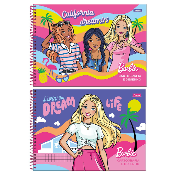 Caderno De Desenho Barbie Foroni