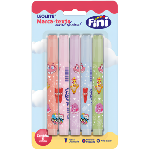 Kit De Marca-Textos Fini Leo&Leo (Com Cheiro)