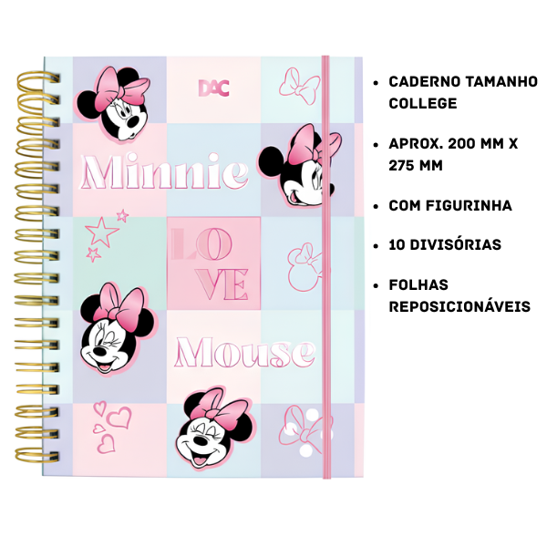 Caderno Modular College 1x1 Disney Minnie Mouse Dac - Imagem 2