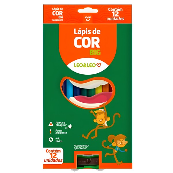 Lápis De Cor Big Leo&Leo (Acompanha Apontador)