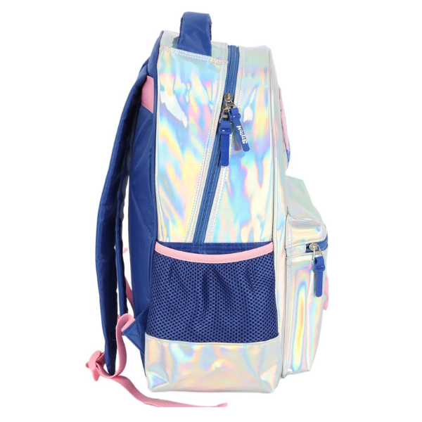 Mochila Juvenil Prata Refletivo Stitch Luxcel - Imagem 4