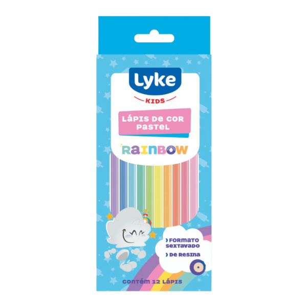 Lápis de Cor 12 Cores Pastel Rainbow Lyke