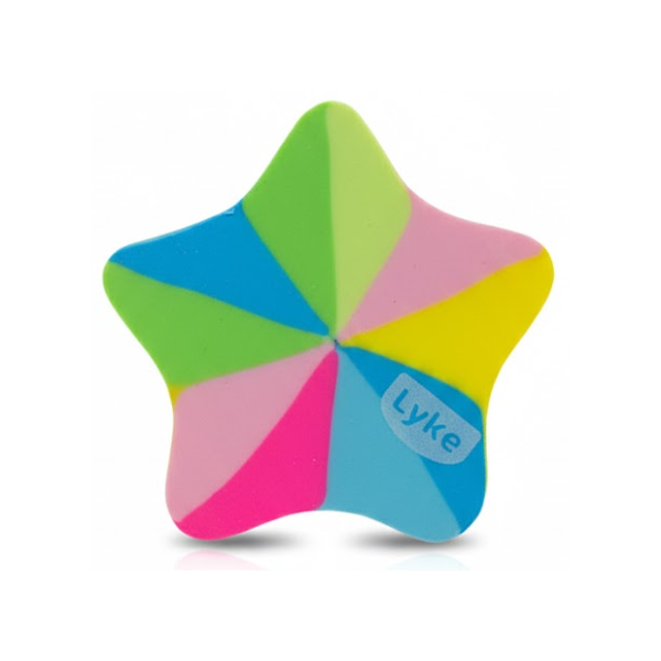 Borracha Escolar Estrela Colorida Lyke