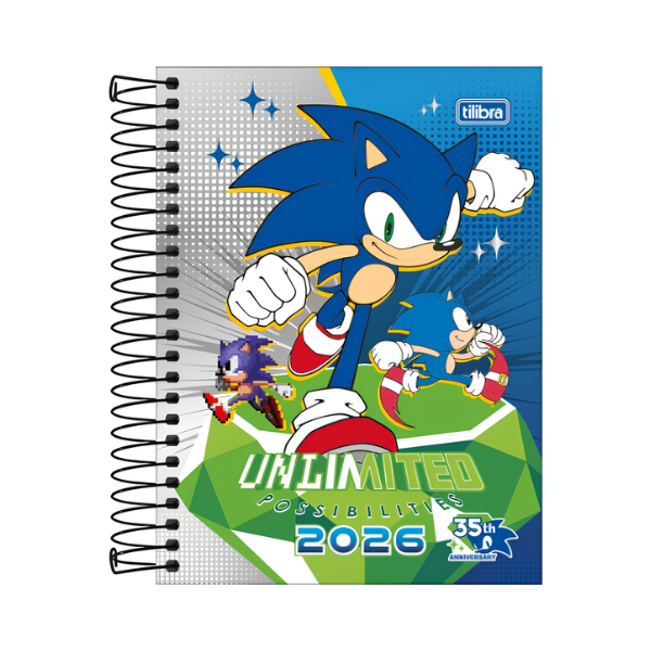 Agenda Escolar 2026 Sonic Tilibra - Imagem 3