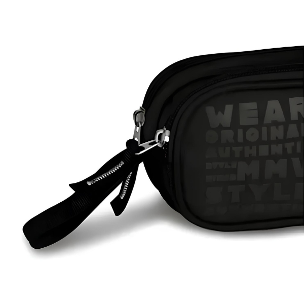 Estojo Escolar Duplo Masculino Preto com Listra MF23050 - Imagem 3