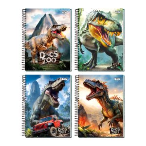 Caderno 1x1 Masculino Dinos Zoo Nova Cadernos (Sortido)