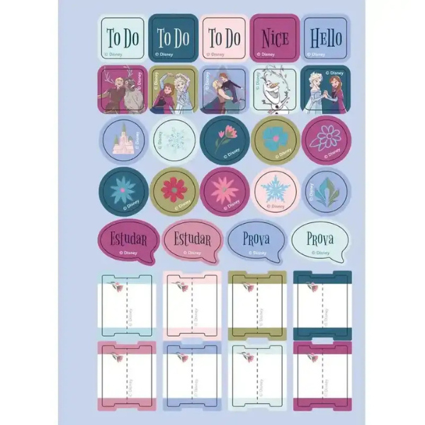 Agenda Escolar Espiral 2026 Frozen Jandaia (com adesivos) - Imagem 7