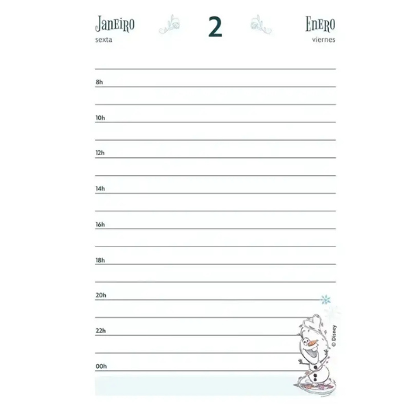 Agenda Escolar Espiral 2026 Frozen Jandaia (com adesivos) - Imagem 8