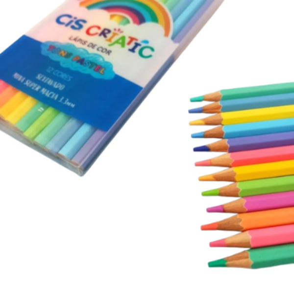 Lápis de Cor 12 Cores Pasteis Cis - Imagem 2