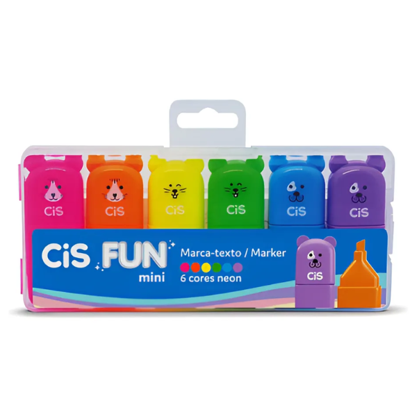 Kit Marca Textos Neon Fun Mini com 6 Cis