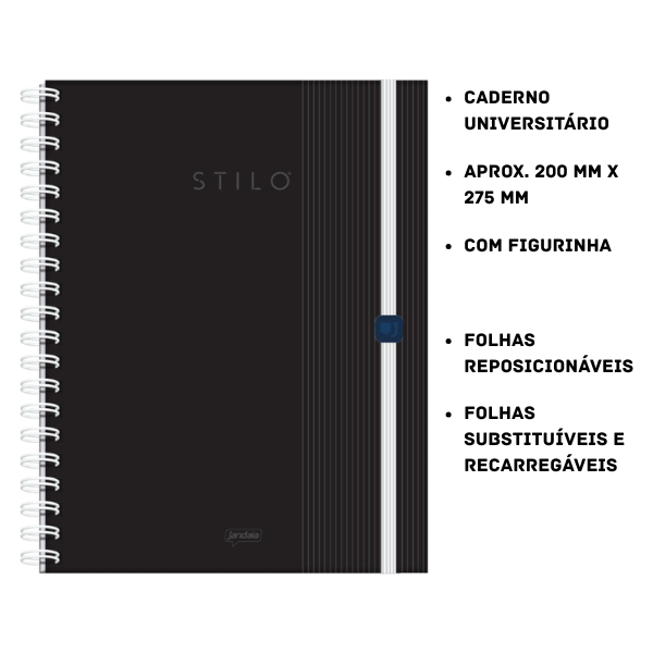 Caderno Modular 1x1 Stilo Preto Jandaia - Imagem 2