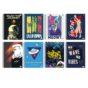 Caderno 10x1 Masculino Kbom! Animativa