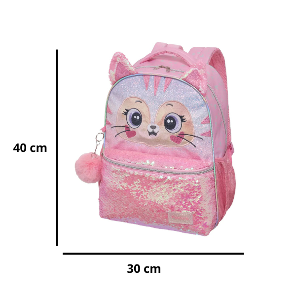 Mochila de Costas Infantil Feminina Pack Me Kitten Pacific Tam 16 998AY04 - Imagem 4