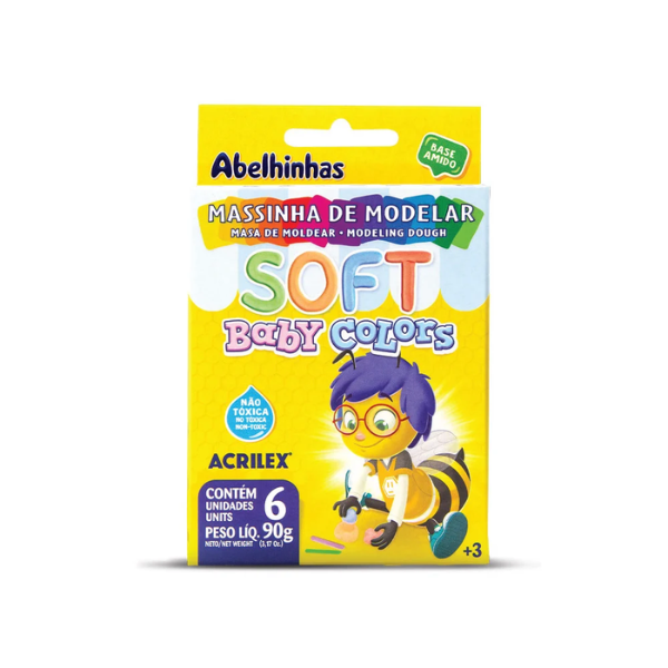 Massa de Modelar Soft Baby Colors 6 Cores Acrilex 097077
